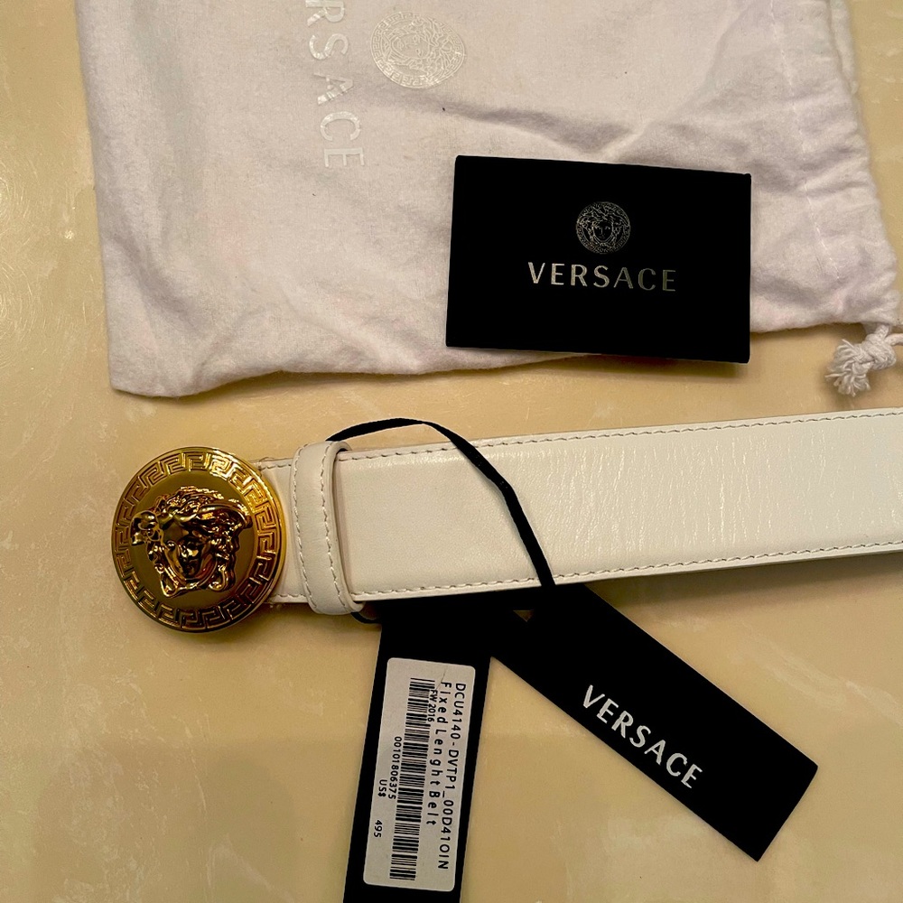 Authentic white Versace belt
